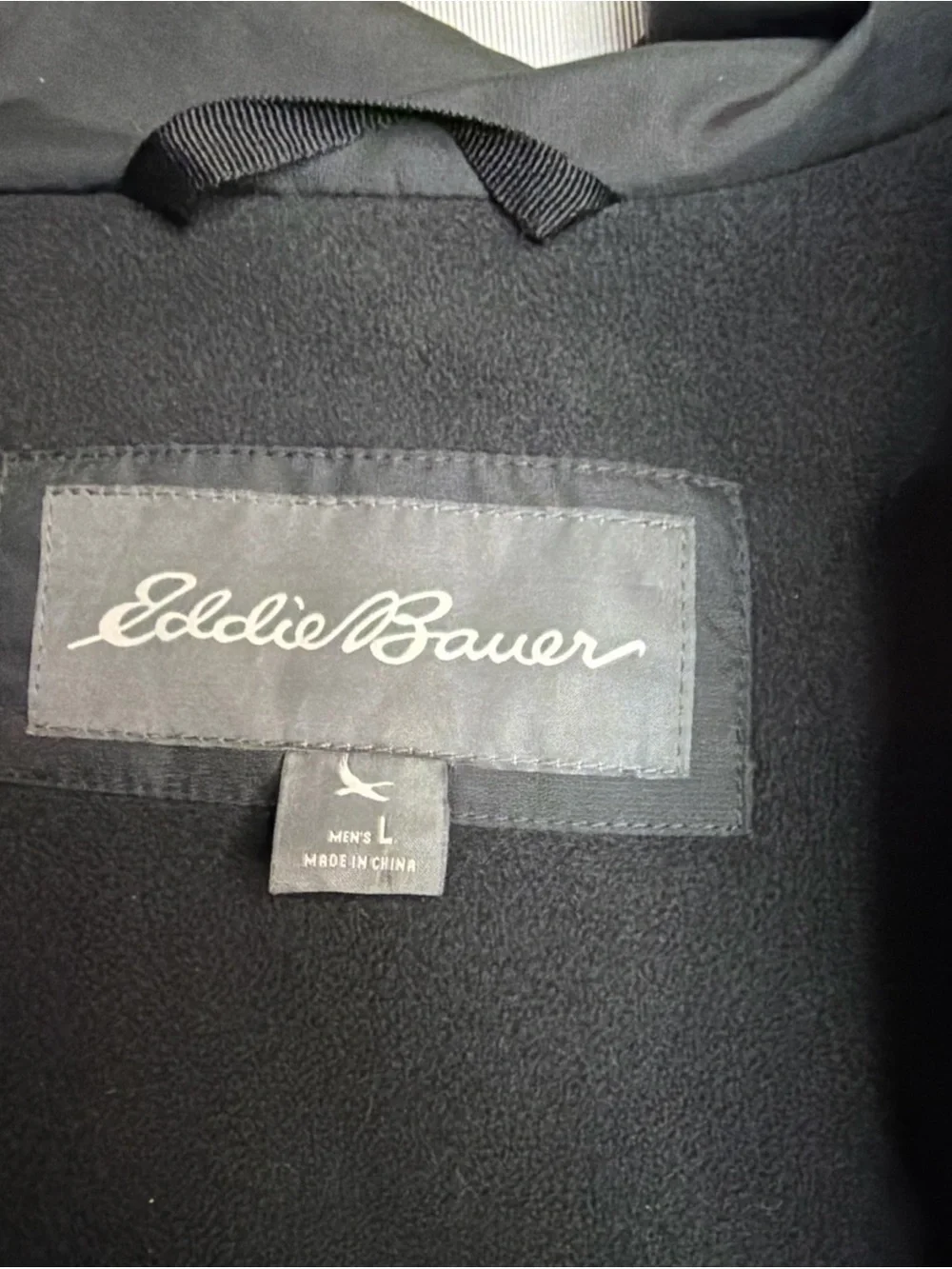 Eddie Bauer Black Hooded Rain Jacket